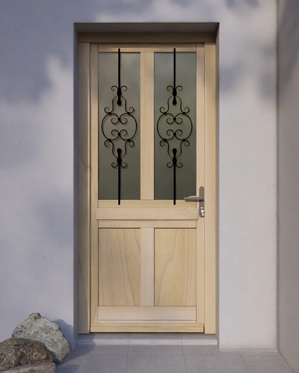 Porte Entrée Bois ANEMONE