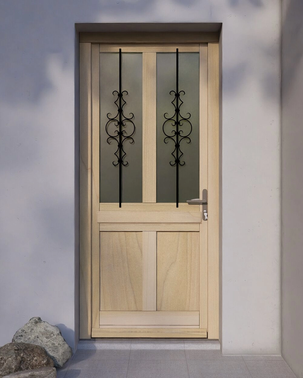 Porte Entrée Bois ANEMONE