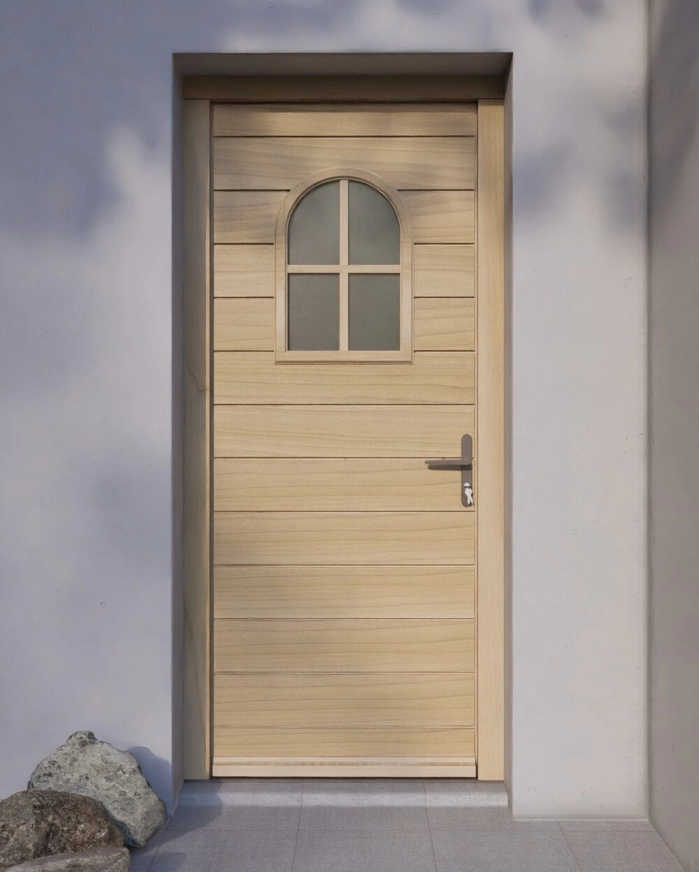 Porte Entrée Bois COQUELICOT