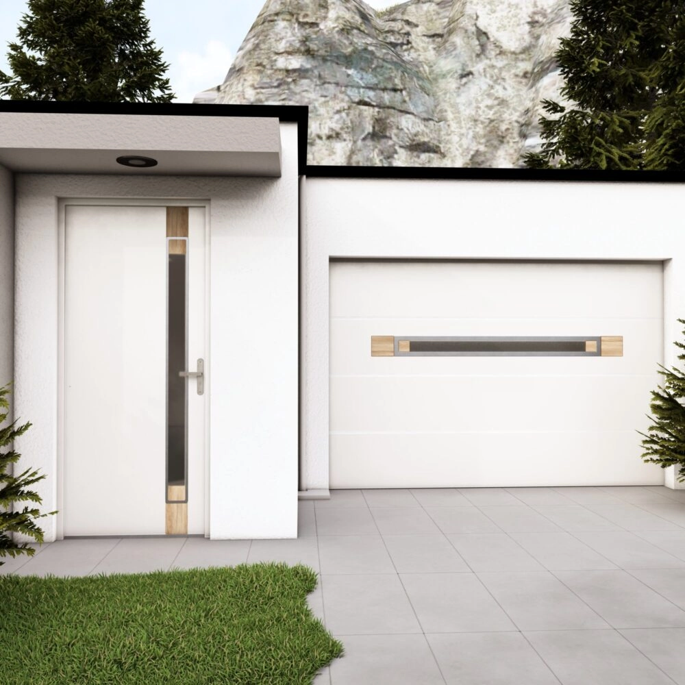 Porte d&rsquo;entrée et porte de garage sectionnelle design – UNO